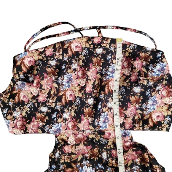 Mable Cut Out Dress Womens Size Large Multi Floral Cowl Neck Backless Maxi Dress - Picture 13 of 16